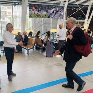 Takeji Tomita à tenu à accueillir personnellement le Président Francisco Dias à son arrivée en gare de Montpellier